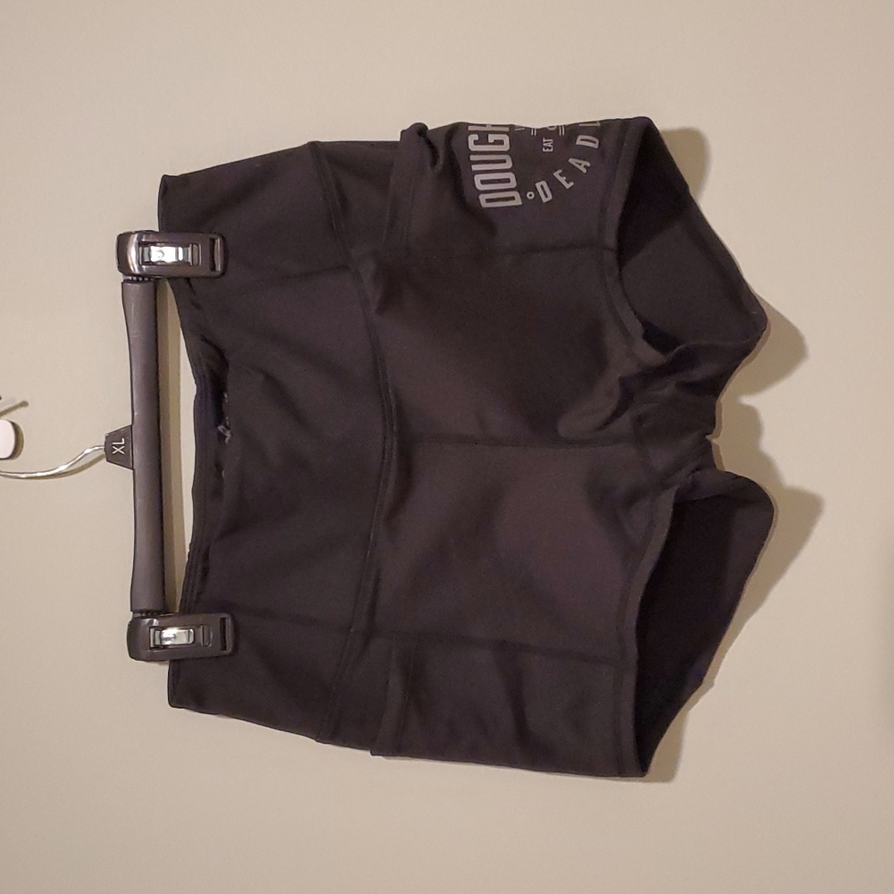 Doughnuts & Deadlifts Booty Scrunch Shorts, Black, Medium